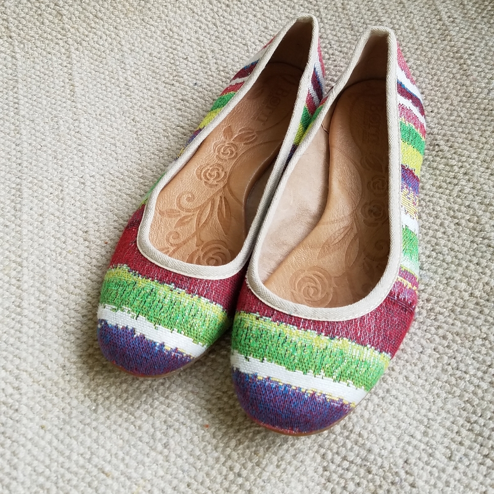Summer Striped Tapestry Ballet Flats Sz 8.5